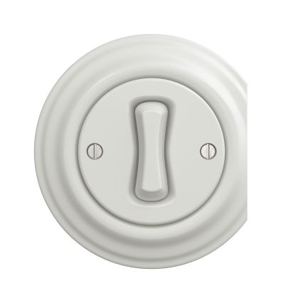Kliklap - Interrupteur à bouton-poussoir vintage blanc