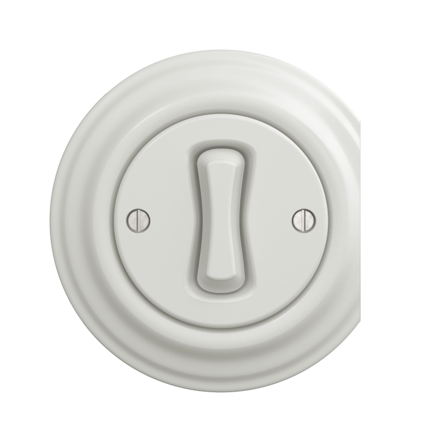 Kliklap - Interrupteur à bouton-poussoir vintage blanc