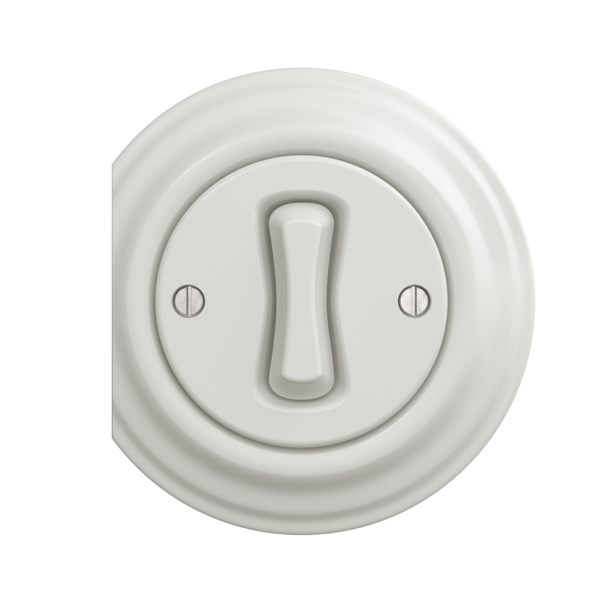 Kliklap - Interrupteur à bouton-poussoir vintage blanc