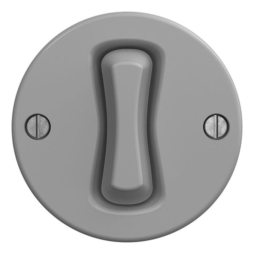 Kliklap - Interrupteur à bouton-poussoir vintage gris