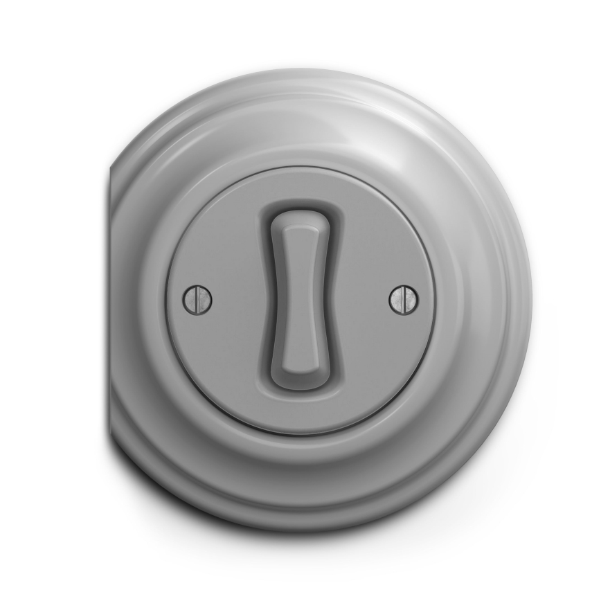 Kliklap - Interrupteur à bouton-poussoir vintage gris
