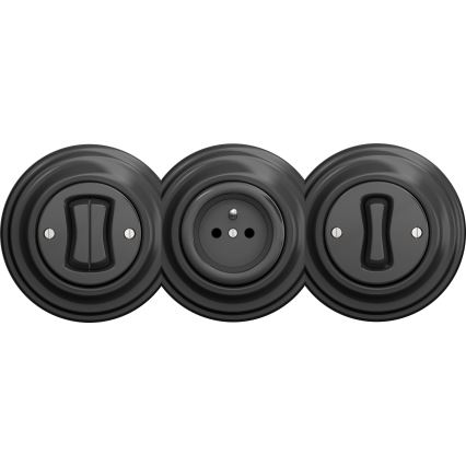 Kliklap - Interrupteur à bouton-poussoir vintage sans cadre anthracite