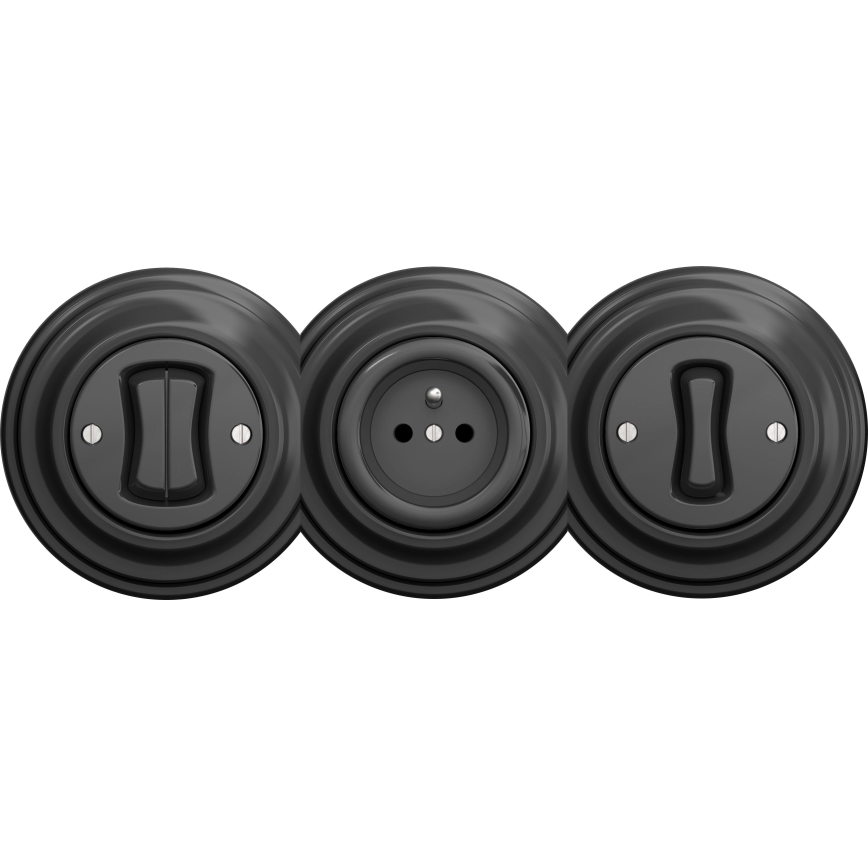 Kliklap - Interrupteur à bouton-poussoir vintage sans cadre anthracite