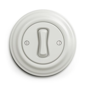 Kliklap - Interrupteur à bouton rétro avec cadre blanc