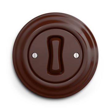 Kliklap - Interrupteur croisé rétro avec cadre n° 7, marron