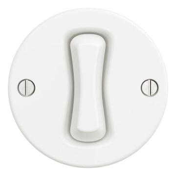 Kliklap - Interrupteur croisé rétro sans cadre n° 7 blanc neige