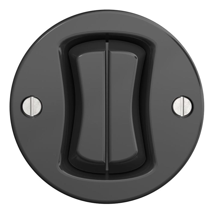 Kliklap - Interrupteur d'escalier double vintage n° 6+6 anthracite