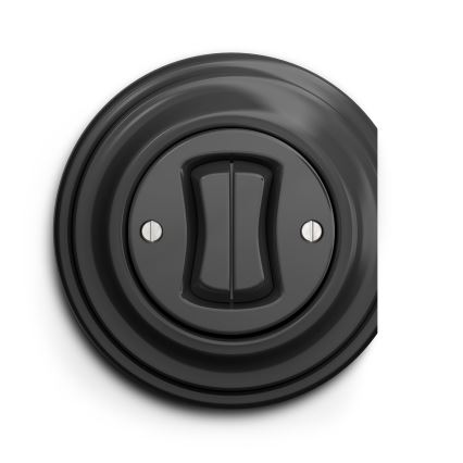 Kliklap - Interrupteur d'escalier double vintage n° 6+6 anthracite