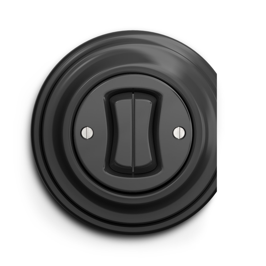 Kliklap - Interrupteur d'escalier double vintage n° 6+6 anthracite