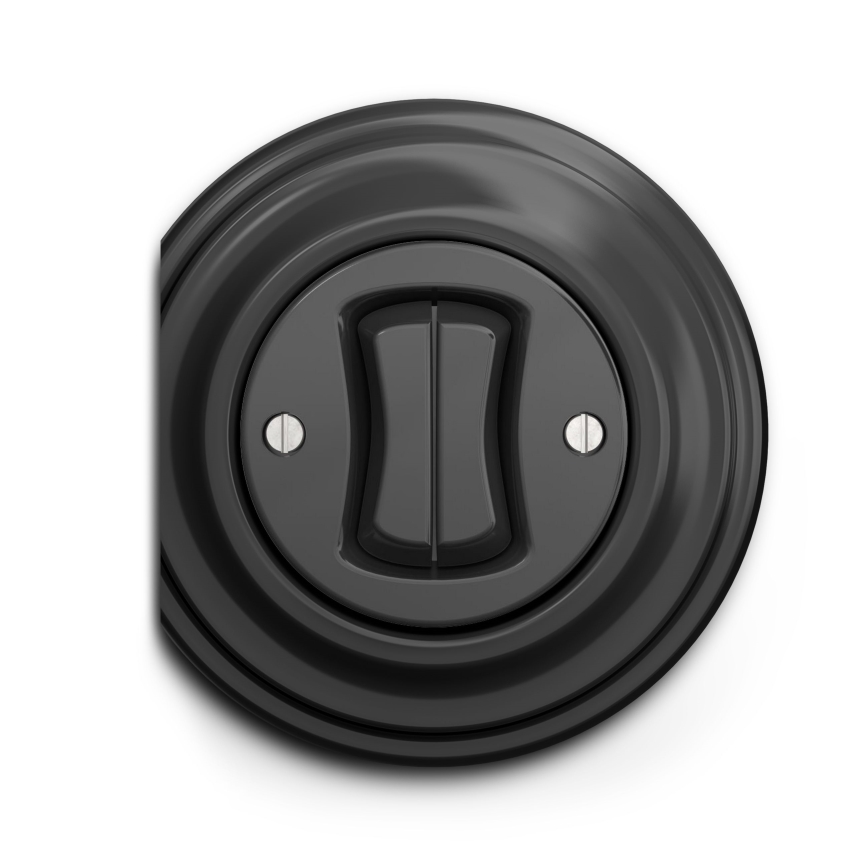 Kliklap - Interrupteur d'escalier double vintage n° 6+6 anthracite
