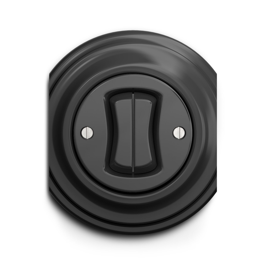 Kliklap - Interrupteur d'escalier double vintage n° 6+6 anthracite