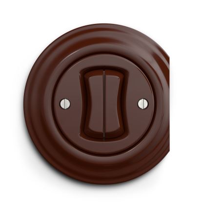Kliklap - Interrupteur d'escalier double vintage n° 6+6 marron