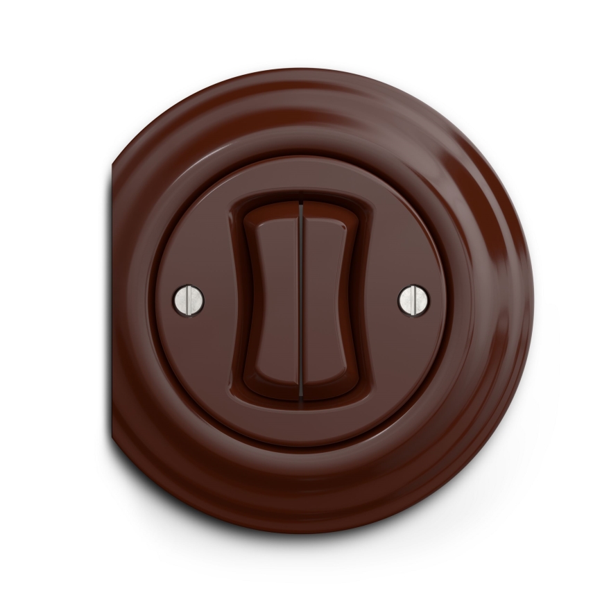 Kliklap - Interrupteur d'escalier double vintage n° 6+6 marron