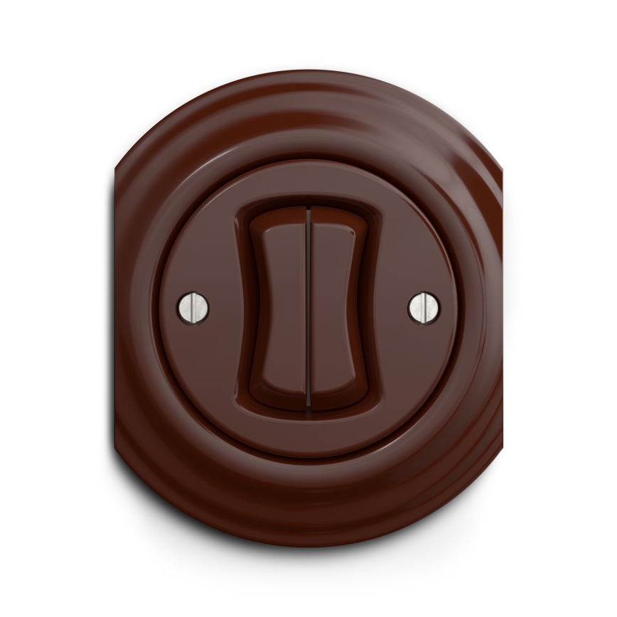 Kliklap - Interrupteur d'escalier double vintage n° 6+6 marron