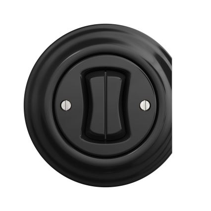 Kliklap - Interrupteur d'escalier double vintage n° 6+6 noir