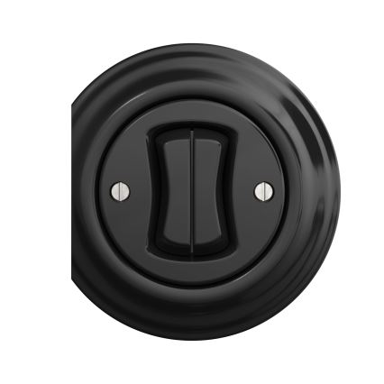 Kliklap - Interrupteur d'escalier double vintage n° 6+6 noir