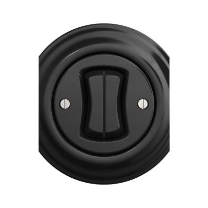 Kliklap - Interrupteur d'escalier double vintage n° 6+6 noir