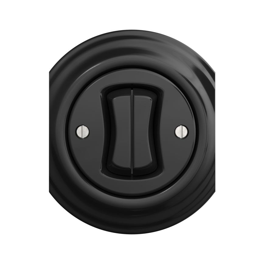 Kliklap - Interrupteur d'escalier double vintage n° 6+6 noir