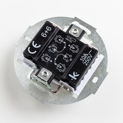 Kliklap - Interrupteur d'escalier double vintage sans cadre n° 6+6 noir