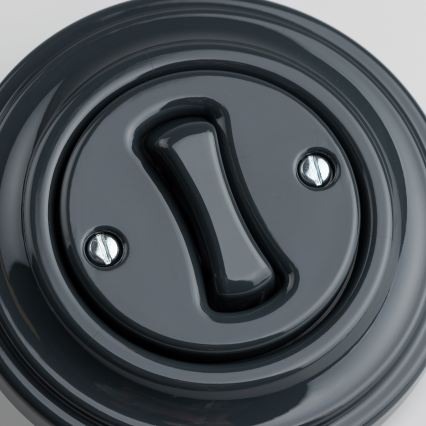 Kliklap - Interrupteur d'escalier rétro avec cadre n° 6, anthracite