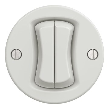 Kliklap - Interrupteur double à bouton rétro sans cadre blanc