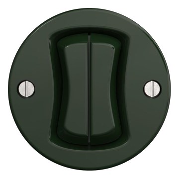 Kliklap - Interrupteur double bouton rétro sans cadre vert