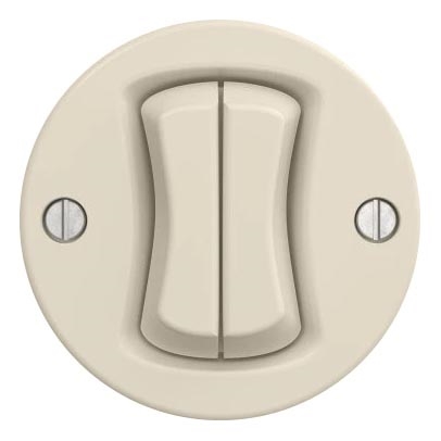 Kliklap - Interrupteur double va-et-vient rétro sans cadre n° 6+6 beige