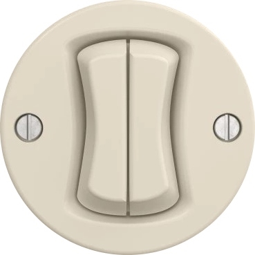 Kliklap - Interrupteur rétro double à poussoirs sans cadre, beige