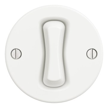 Kliklap - Interrupteur rétro unipolaire sans cadre n° 1, blanc neige