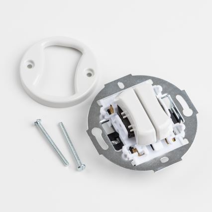 Kliklap - Interrupteur série rétro avec cadre n° 5, blanc neige