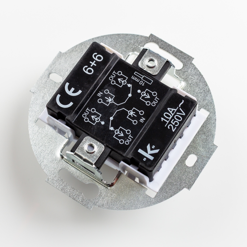 Kliklap - Interrupteur série rétro avec cadre n° 5, blanc neige