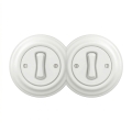 Kliklap - Interrupteur unipolaire double au style rétro, cadre n° 1, blanc neige