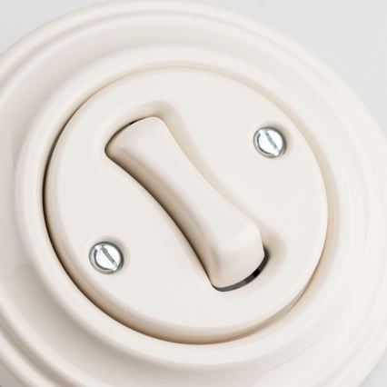 Kliklap - Interrupteur unipolaire rétro avec cadre n° 1 beige
