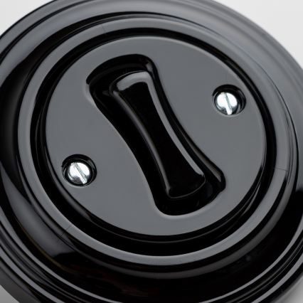 Kliklap - Interrupteur unipolaire rétro avec cadre n° 1, noir