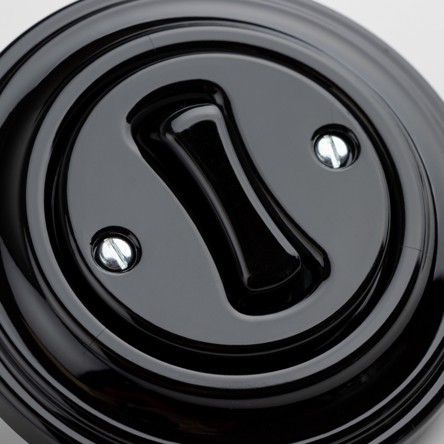 Kliklap - Interrupteur unipolaire rétro avec cadre n° 1, noir