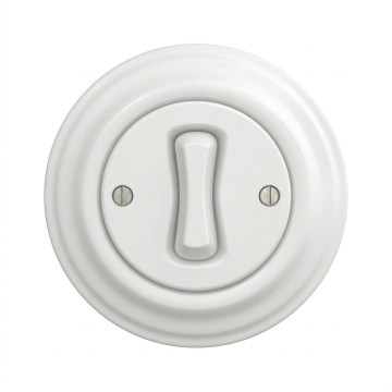 Kliklap - Interrupteur unipolaire rétro avec cadre n°1, blanc neige