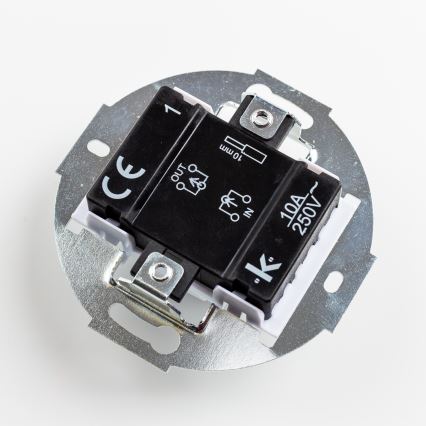 Kliklap - Interrupteur unipolaire rétro n° 1 et prise SCHUKO 230 V avec cadre gris