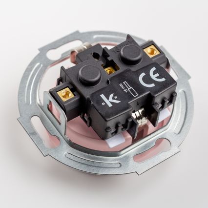 Kliklap - Interrupteur unipolaire rétro n° 1 et prise SCHUKO 230 V avec cadre, vieux rose