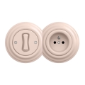 Kliklap - Interrupteur unipolaire rétro n°1 et prise 230 V avec cadre, rose poudré