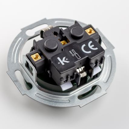 Kliklap - Interrupteur unipolaire rétro n°1 et prise SCHUKO 230 V avec cadre vert