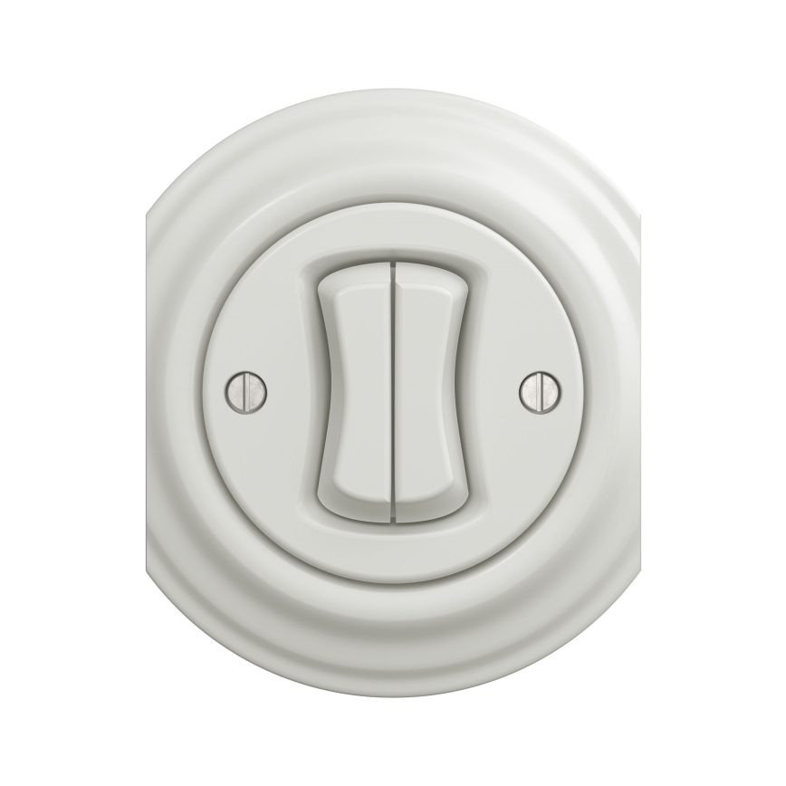 Kliklap - Interrupteur vintage à double bouton-poussoir blanc