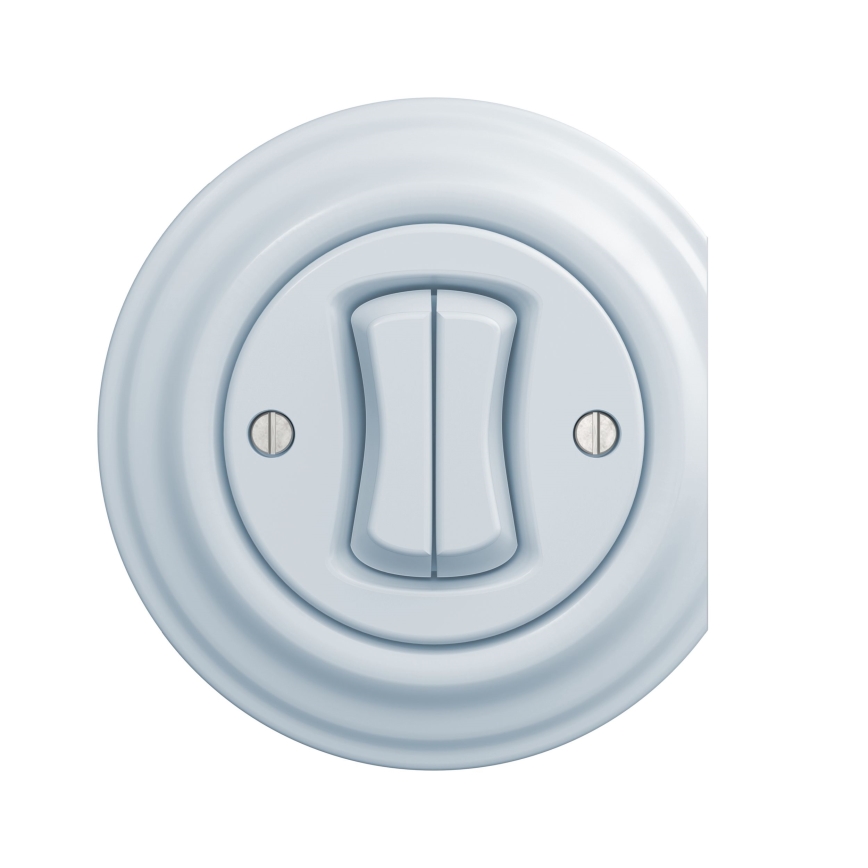 Kliklap - Interrupteur vintage à double bouton-poussoir bleu