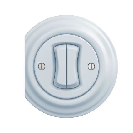 Kliklap - Interrupteur vintage à double bouton-poussoir bleu