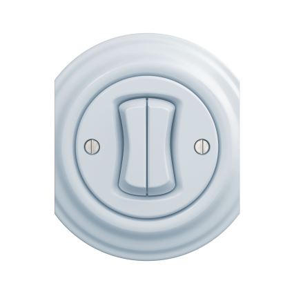 Kliklap - Interrupteur vintage à double bouton-poussoir bleu