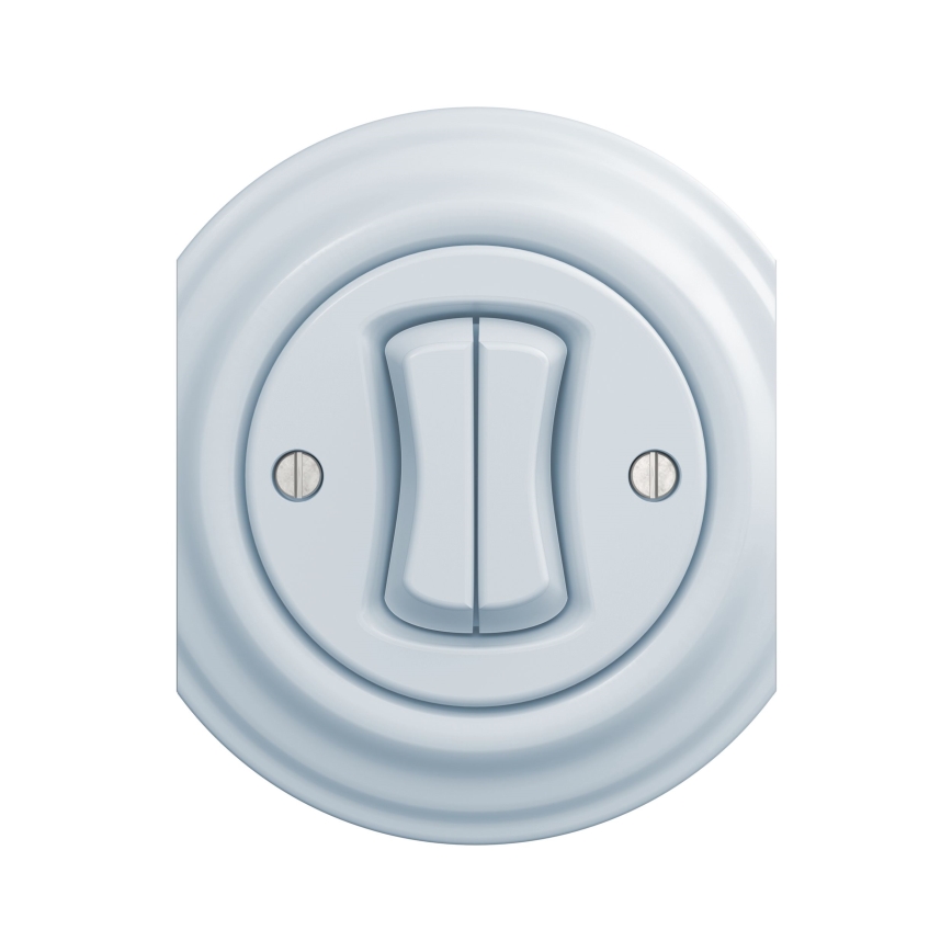 Kliklap - Interrupteur vintage à double bouton-poussoir bleu