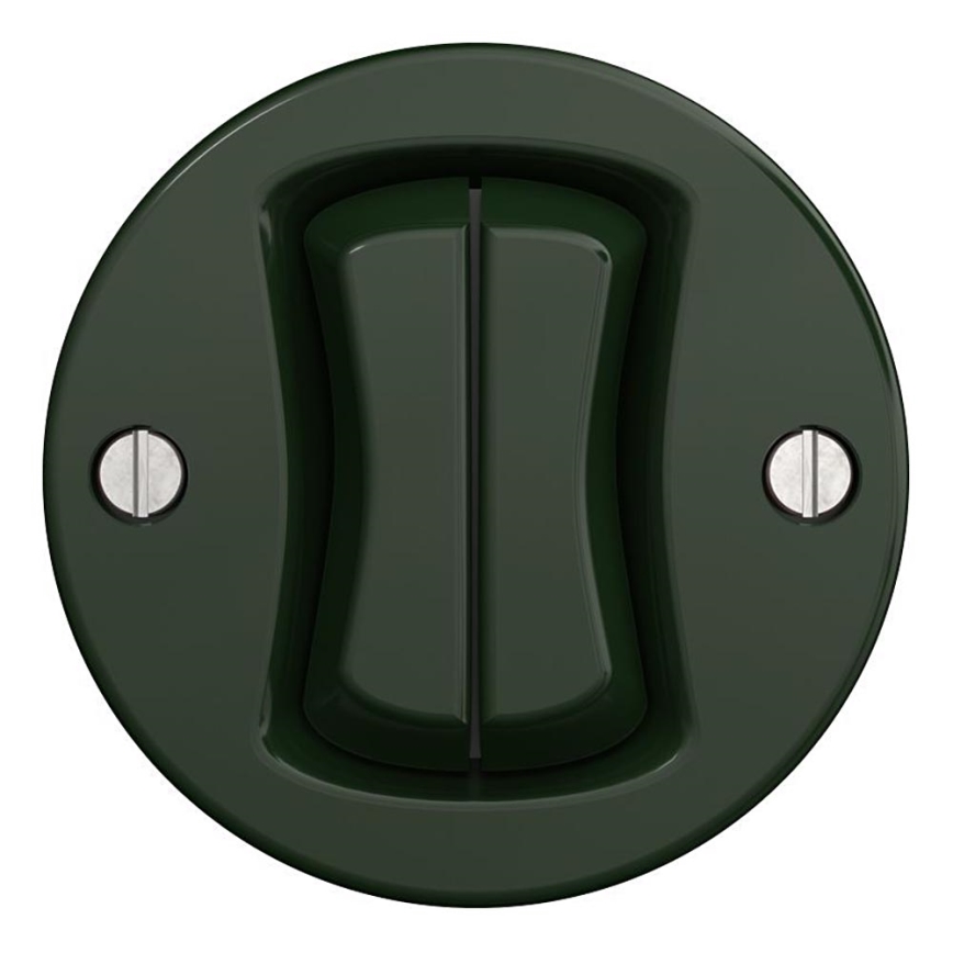 Kliklap - Interrupteur vintage à double bouton-poussoir sans cadre vert