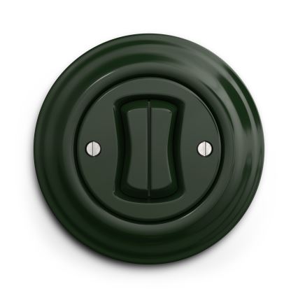Kliklap - Interrupteur vintage à double bouton-poussoir vert