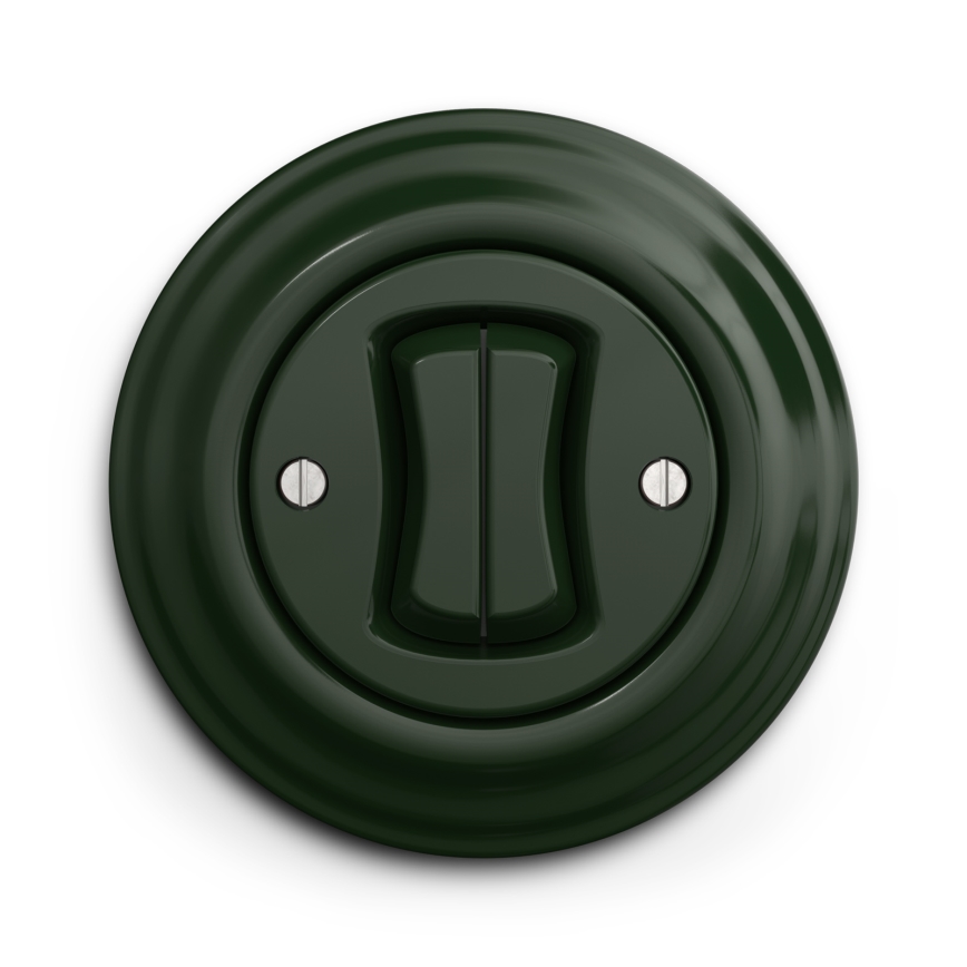 Kliklap - Interrupteur vintage à double bouton-poussoir vert