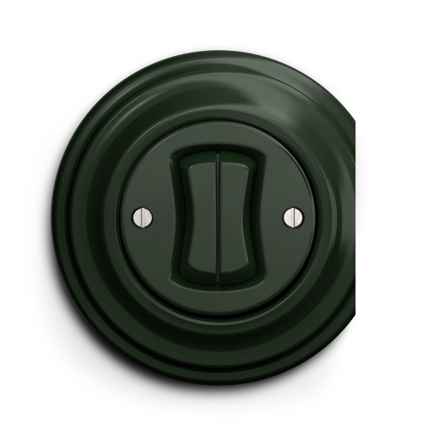 Kliklap - Interrupteur vintage à double bouton-poussoir vert