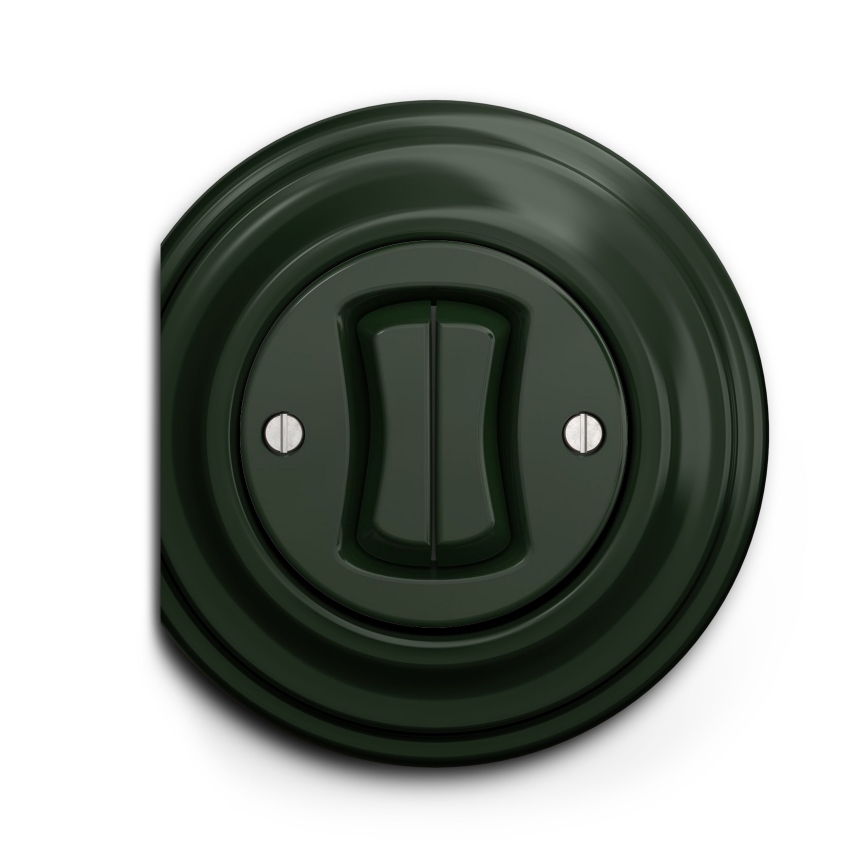 Kliklap - Interrupteur vintage à double bouton-poussoir vert